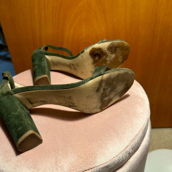 ALDO LEATHER SUEDE SANDALS SIZE 8.5 IN HUNTER GREEN - Picture 5 of 5